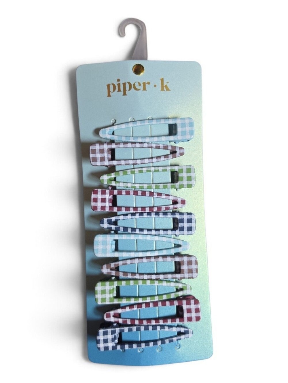 Piper K Plaid Alligator Clips